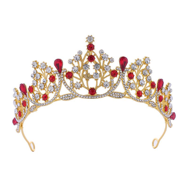 Children's Hair Accessories Crown  Simple Princess Water Diamond Hair Band  Electroplated Fashion Show King Crown Hair Band