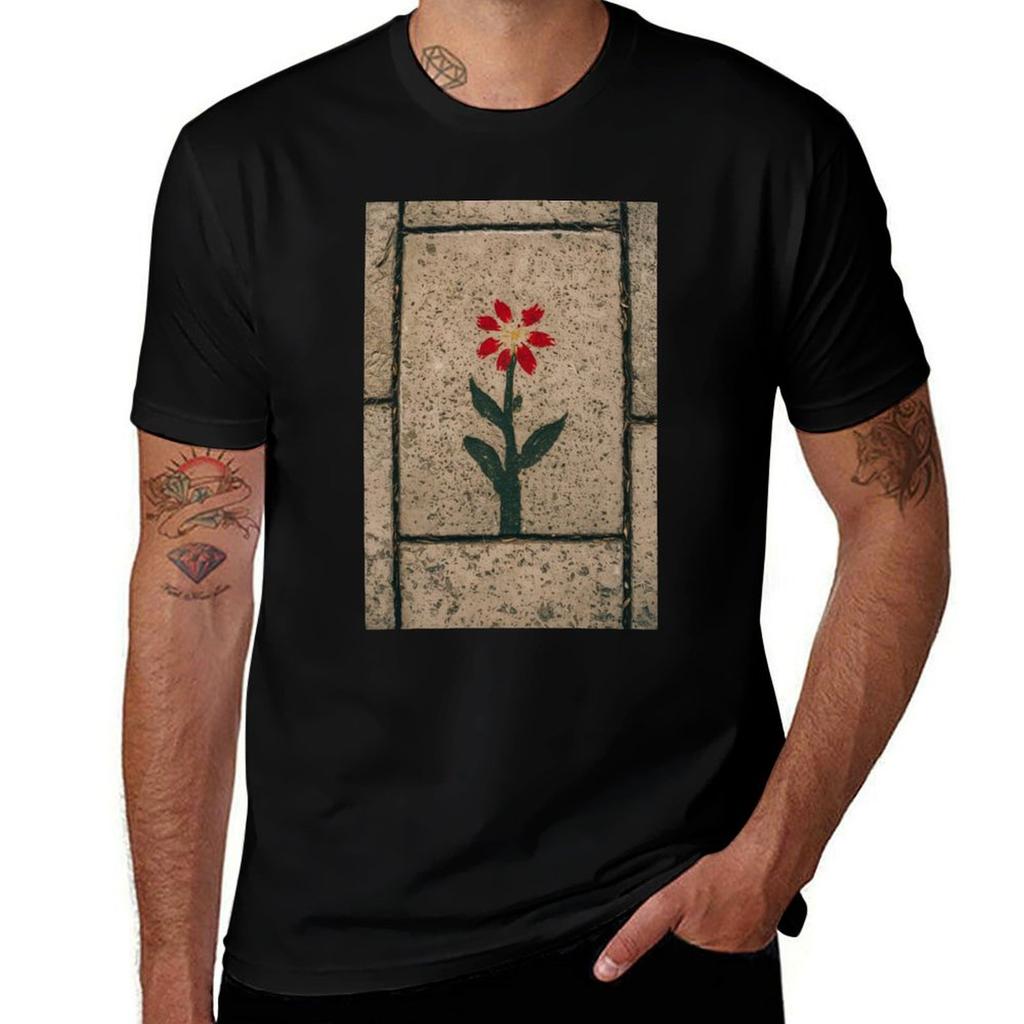 Flower Stencil Graffiti Tshirt Festive Simple Tshirt
