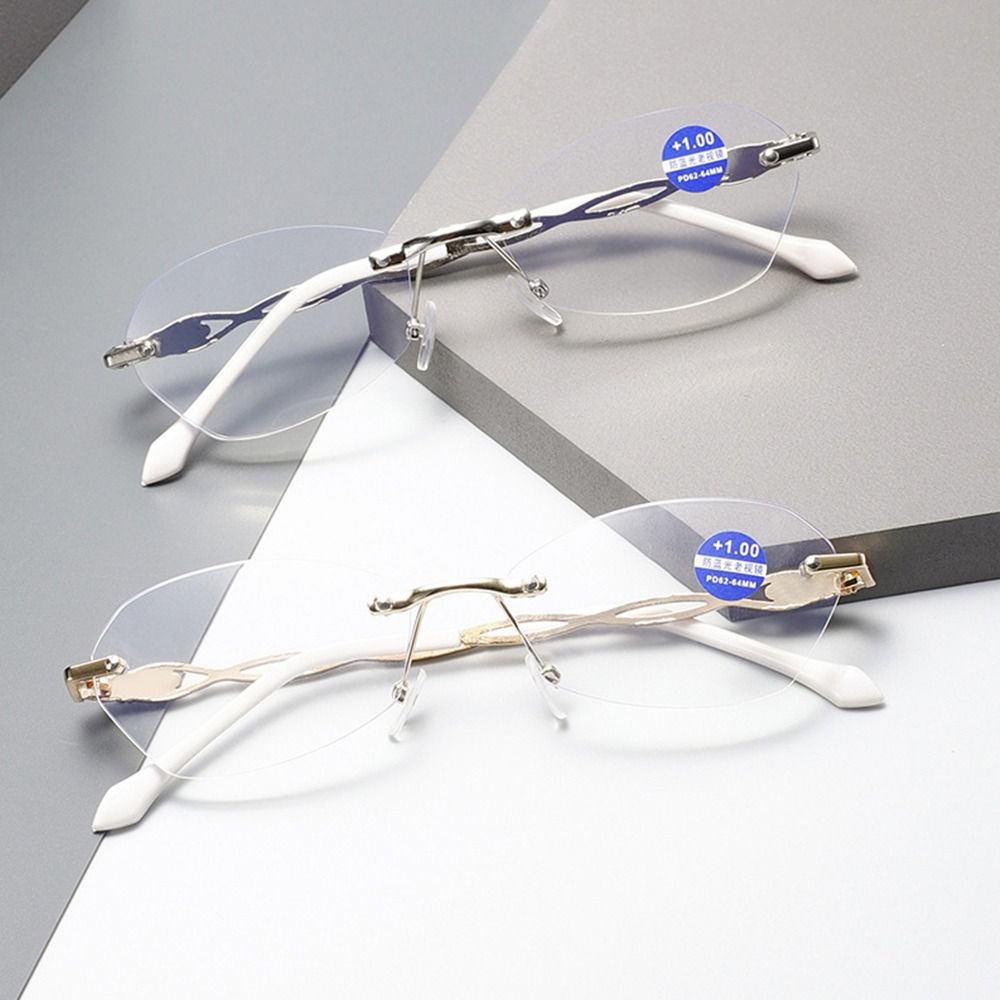 Anti-Blue Light Reading Glasses Diamond Shiny Eye Protection Men Women Elegant Comfortable Eyeglasses Vision Care Eyeglasses+4.0