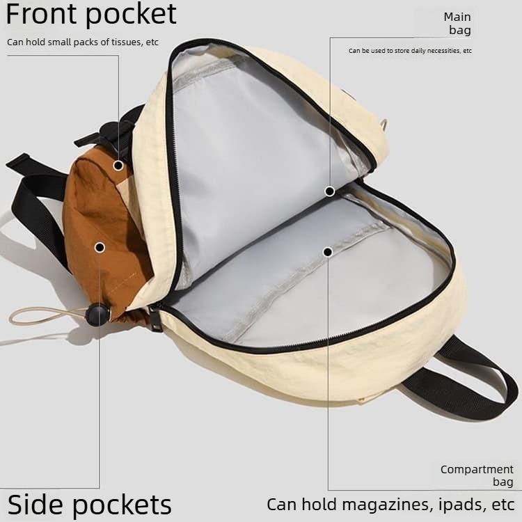 Color-blocking contrasting light backpack women