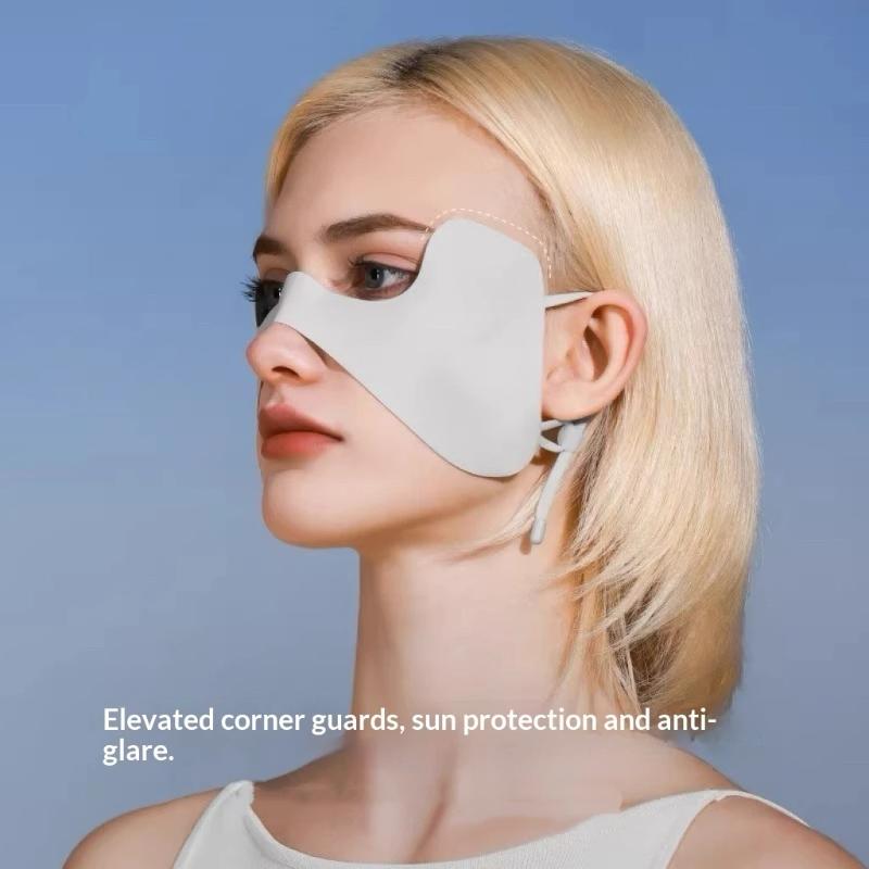 1 stk Ensfarvet Solcreme Øjenplastre Sommer Is Silke Mask Solcreme Ansigtstørklæde UV Beskyttelse Solcreme Slør Ansigtsskjold Ridning