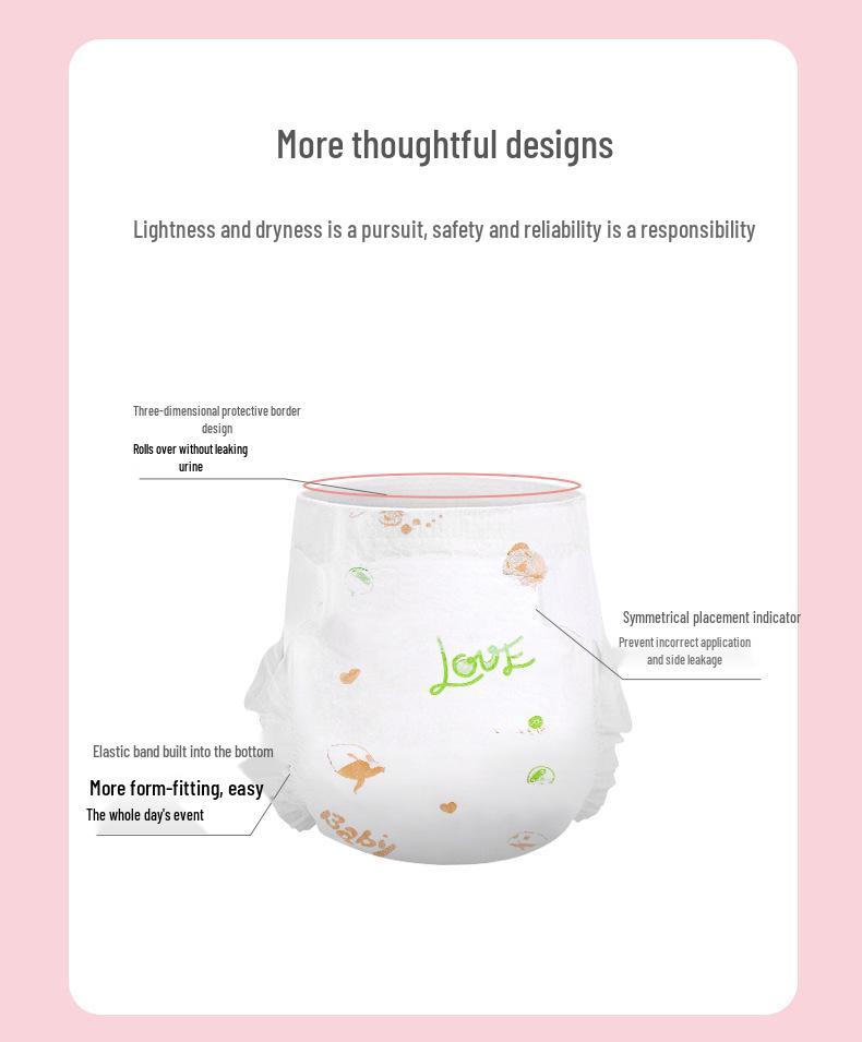 Qiu Qiu Cat Ultra-Thin Breathable Cotton Baby Diapers XL/XXL