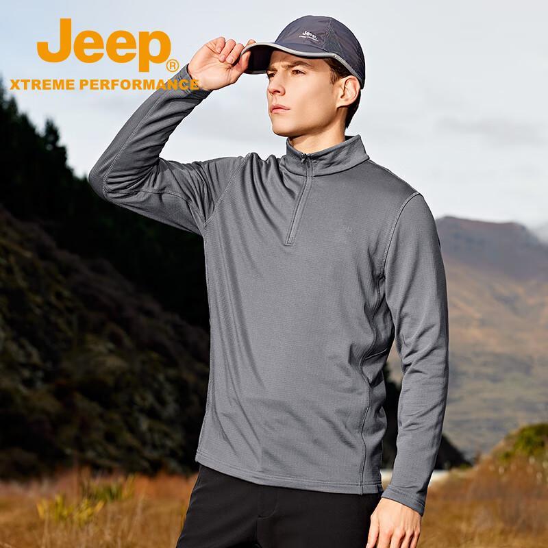 Jeep Men s Half-High Collar Fleece T-Shirt 3XL
