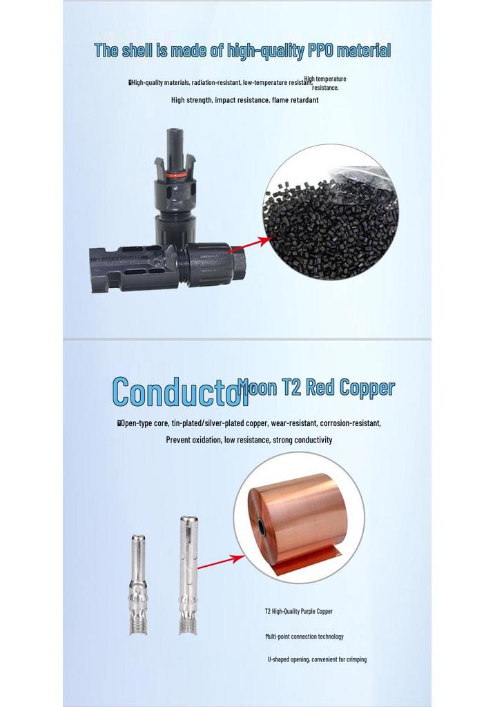 MC4 Y-Type Photovoltaic Combiner Cable: 2-in-1-Out Male/Female Waterproof Connector