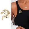 Stylish Equestrian Rhinestones Brooch Pin For Jackets Scarves Outfits Zinc Alloy Crafted Shining Decorative Jewelry Gift