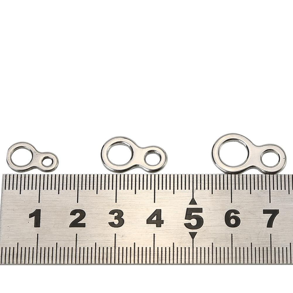 60pcs Stainless Steel Solid Fishing Figure 8 Jigging Rings Lure Tackle Accessories