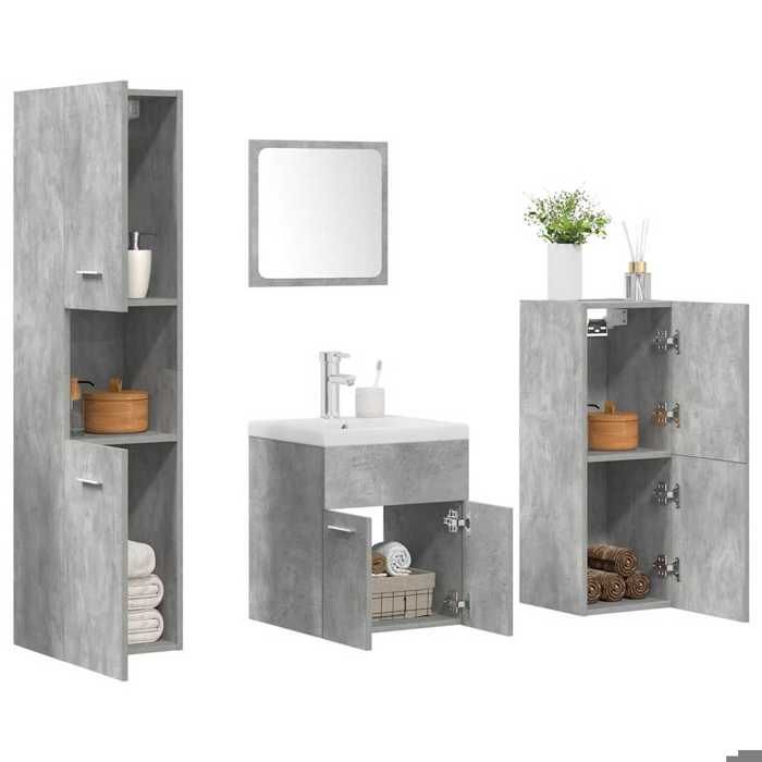 VidaXL Ensemble de meubles de salle de bain 5 pcs gris béton 3324895