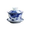 NEW Glazed Color Covered Large High Blue and White Porcelain Three Talents Japanese Style Bowl Tea Cup Manufactu