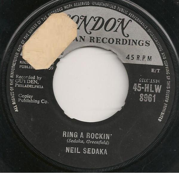 7inch Record NEIL SEDAKA - Ring A Rockin' 45HLW8961 London Records, 1959 UK Rock Used