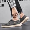 Men’s Outdoor Canvas Shoes Sneakers Driving Shoes Casual Khaki Wide Head Shoes for Farther Plus Size