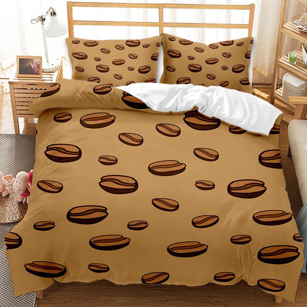 Delicious Food Donut Pizza Three-Piece 3D Digital Printing Quilt Cover Pillowcase Bedding