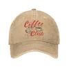 Cats Coffee Lover Baseball Cap Vintage Distressed Washed  Snapback Cap for Men Women Outdoor Activities Adjustable Caps Hat