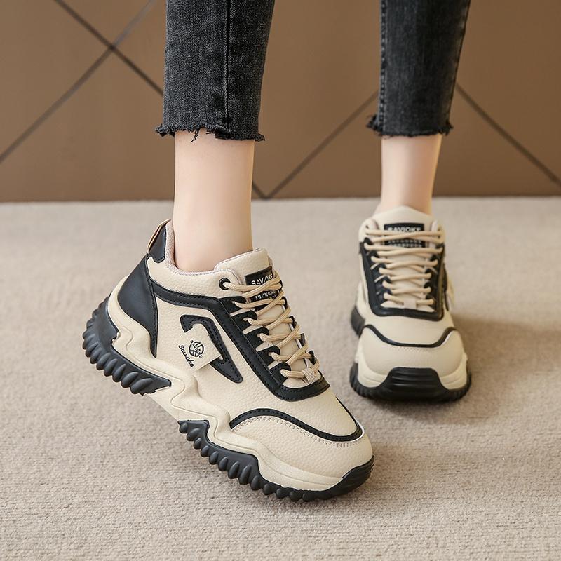 2024 Women Platform Shoes Height Increasing Chunky Sneakers High Quality Female Vulcanized Shoes Sneakers Casual Ladies Trainers