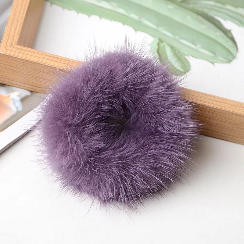 Haarband 100% Echtes Nerzhaar Seil Haargummi Seil Pferdeschwanz Schwanz Streifen Handgelenkband Vintage Elastisch Kopfschmuck Haarband