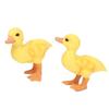 1 Para Symulacja Mini Żółta Kaczka Model Solidna Miniaturowa Figurka Kaczki Farmowej na Prezent Urodzinowy