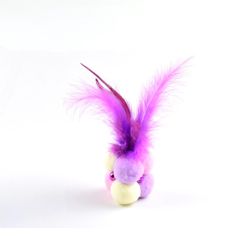 Feather Soft Plush Ball With Bell Cat Teeth Cleaning Toy Funny Interactive Toys