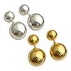 1 Pair Double Ball Drop Earrings for Women Girls, Dangle Stud Earrings, Minimalist Statement Jewelry