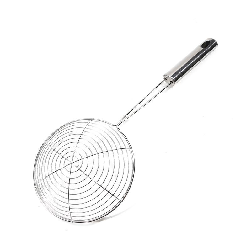 Oval Skimmer Stainless Steel Filter Mesh Oil Pot Food Filter Cookware Colander Fried Filter Kitchen Strainer Baking Cooking Tool for Home Kitchen Use