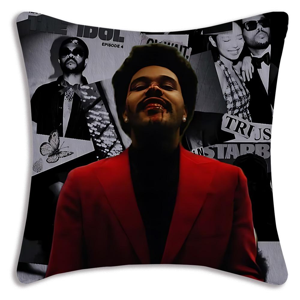 Rapper The W-WeekndS Pillow Covers Cartoon Sofa Decorative Home Double-sided Printing Short Plush Cute Cushion Cover