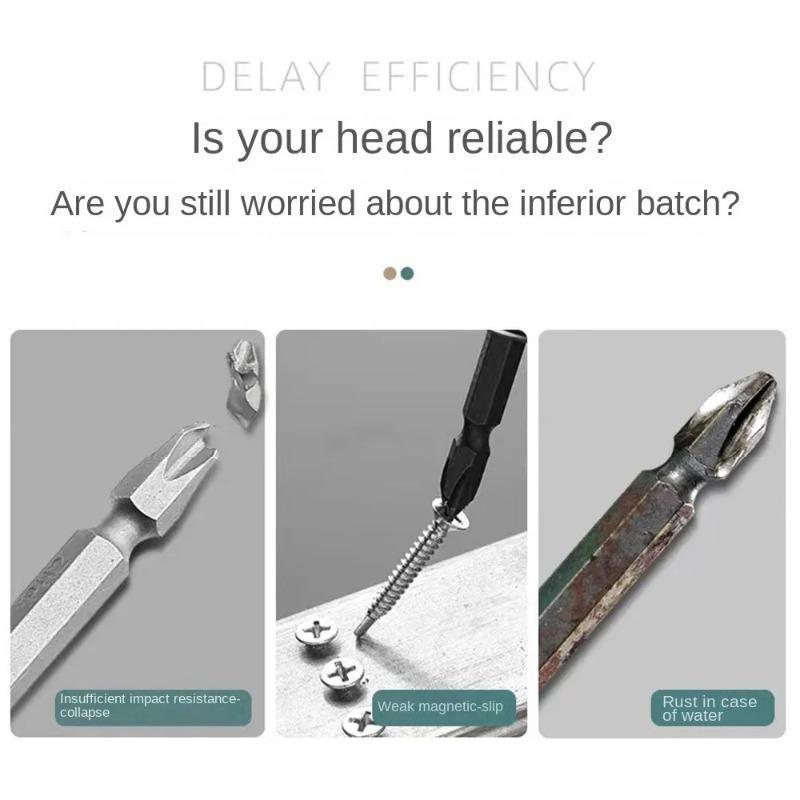 Magnetic Anti-shock Batch Head High Hardness Non-Slip Impact Bits Cross Screwdriver 25/50/65/70/90mm Screwdriver Set