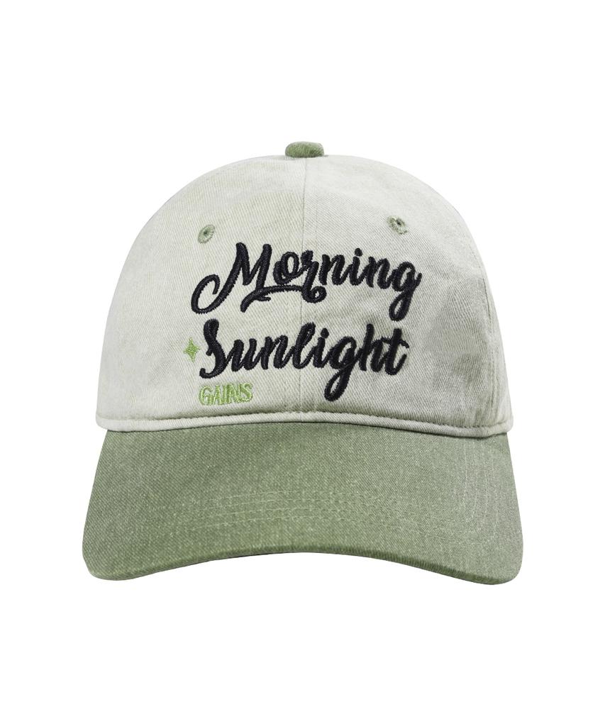 GAINSBORO Lettering Mix Cotton Ball Cap_Beige/Green