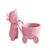 Scottish Cattle Planter Adorable Flower Pot Cute with Cart for Gardeners,