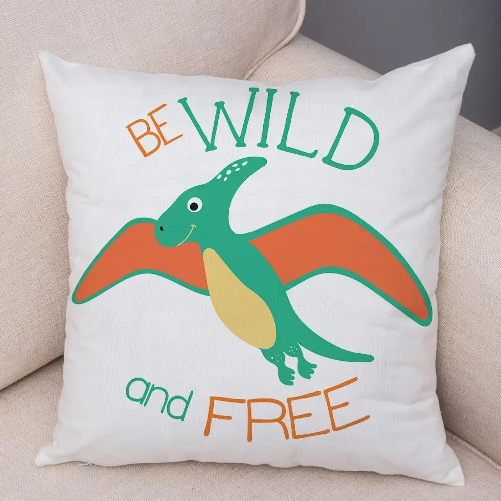 Mielas Juros periodo dinozauras Pagalvės užvalkalas Dekoratyvinis animacinių gyvūnų pagalvės užvalkalas Vaikų kambarys Sofa