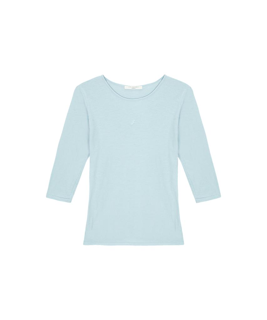 LEI AVERY Basic Cotton Sleeveless Slim Fit T-Shirt (Sky Blue)