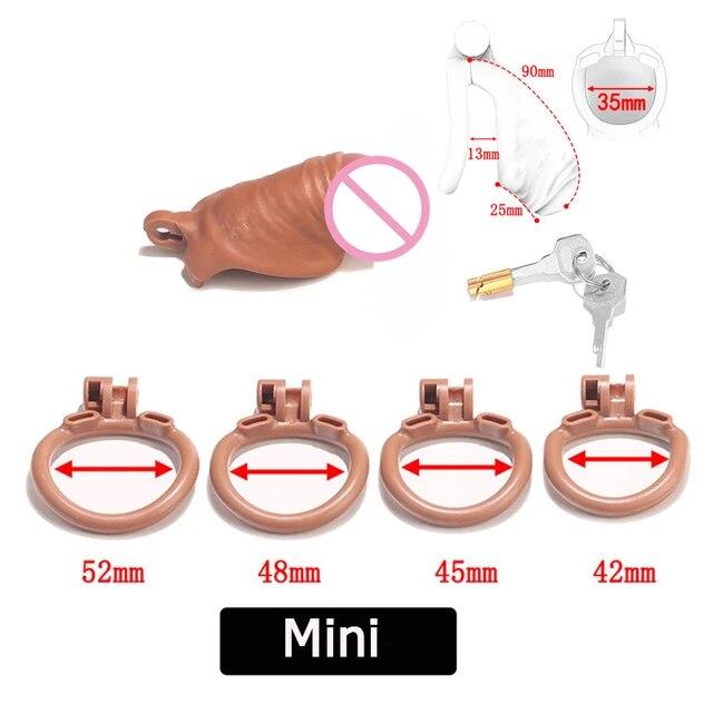 Super Simulierte Männliche Penis Keuschheit Gerät Flesh Sissy Cock Cage Penis Sleeve Ringe Sex Spielzeug Für Männer Dick Verhindern erektion Lock