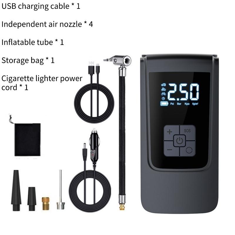 

7.4/12В Цифровий повітряний насос 150PSI Розумний повітряний компресор Світлодіодне світло Бездротовий повітряний компресор 6000 мАг Акумуляторний шинний насос для мотоцикла