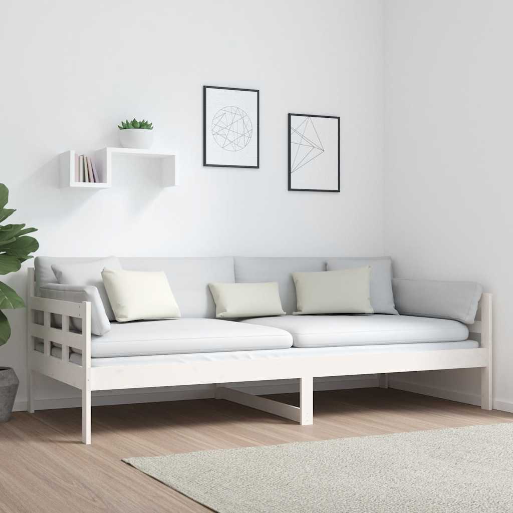 Daybed White Solid Pine Wood 90x200 cm