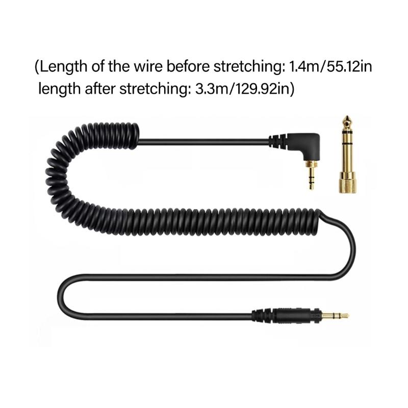 Replacement Auditory Cable for EAH DJ1200 Headphones Featuring Adjustable Spring Designing and 3.5mm 6.35mm Plugs