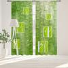 2pcs Green Plaid Sheer Curtains - Multi-functional Polyester Fiber Rod Pocket Design, Suitable for Living Room, Bedroom, and Game Room Decor