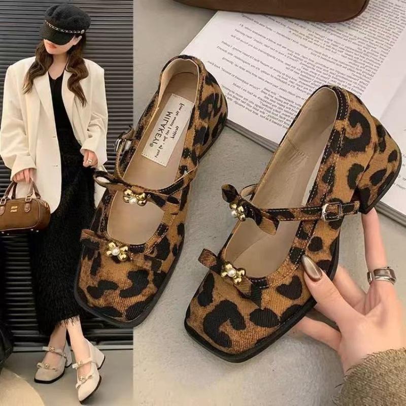 Fashion Ladies Elegant Mary Jane Shoes Fashion New Chunky Heel Dress For Women 2025 Spring Soft Comfortable Classic Double Buckle Shoes