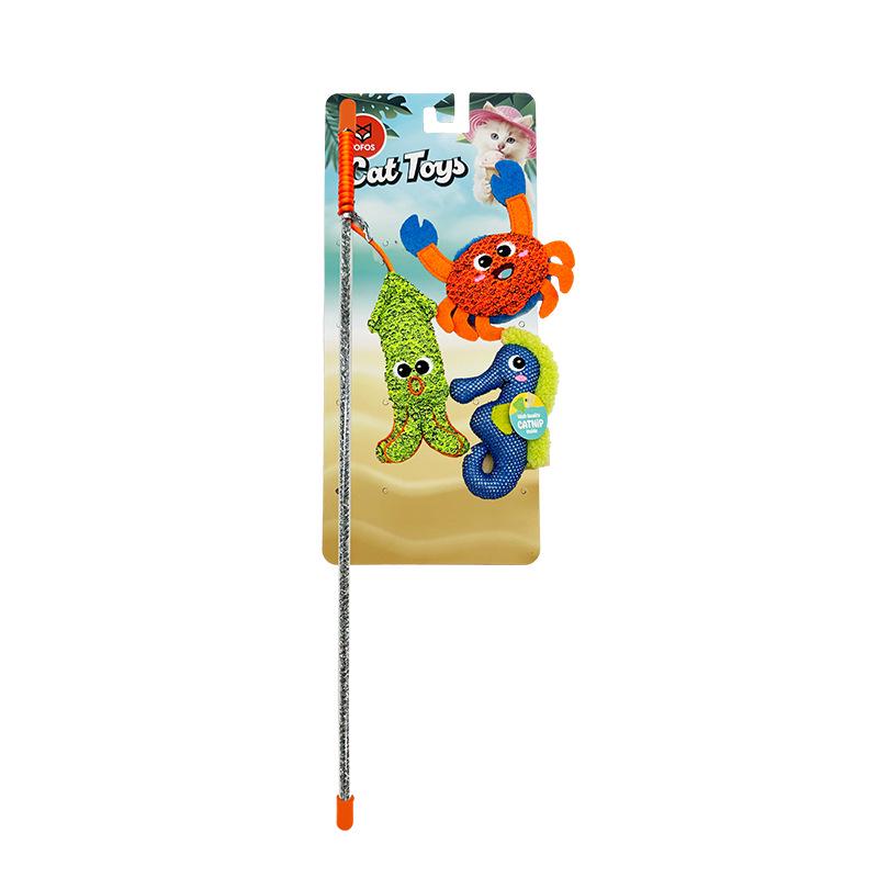 FOFOS Bite-Resistant Interactive Cat Teaser Stick Toy