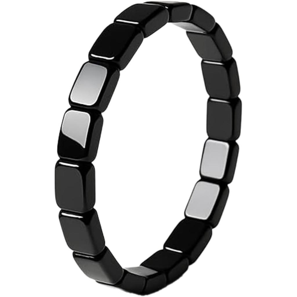 1/ 2pcs Hematite Bracelet for Men, Reclaim Your Edge & Confidence Natural Hematite Stone Beaded Stretch Bracelets Inspirational Gift Jewelry