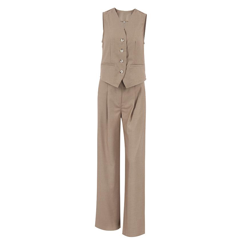 Summer new vest suit trousers suit 1116 fashionable European and American commuter women's clothing simple and high sense