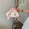 Schoolbag Korean version ins cute pink rabbit backpack female sweet can bow fashion versatile student cute backpack