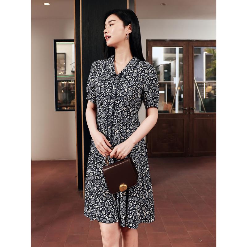 JZ Jiuzi Flower Blouse Skirt Dress Women's Summer New Style JZE50050