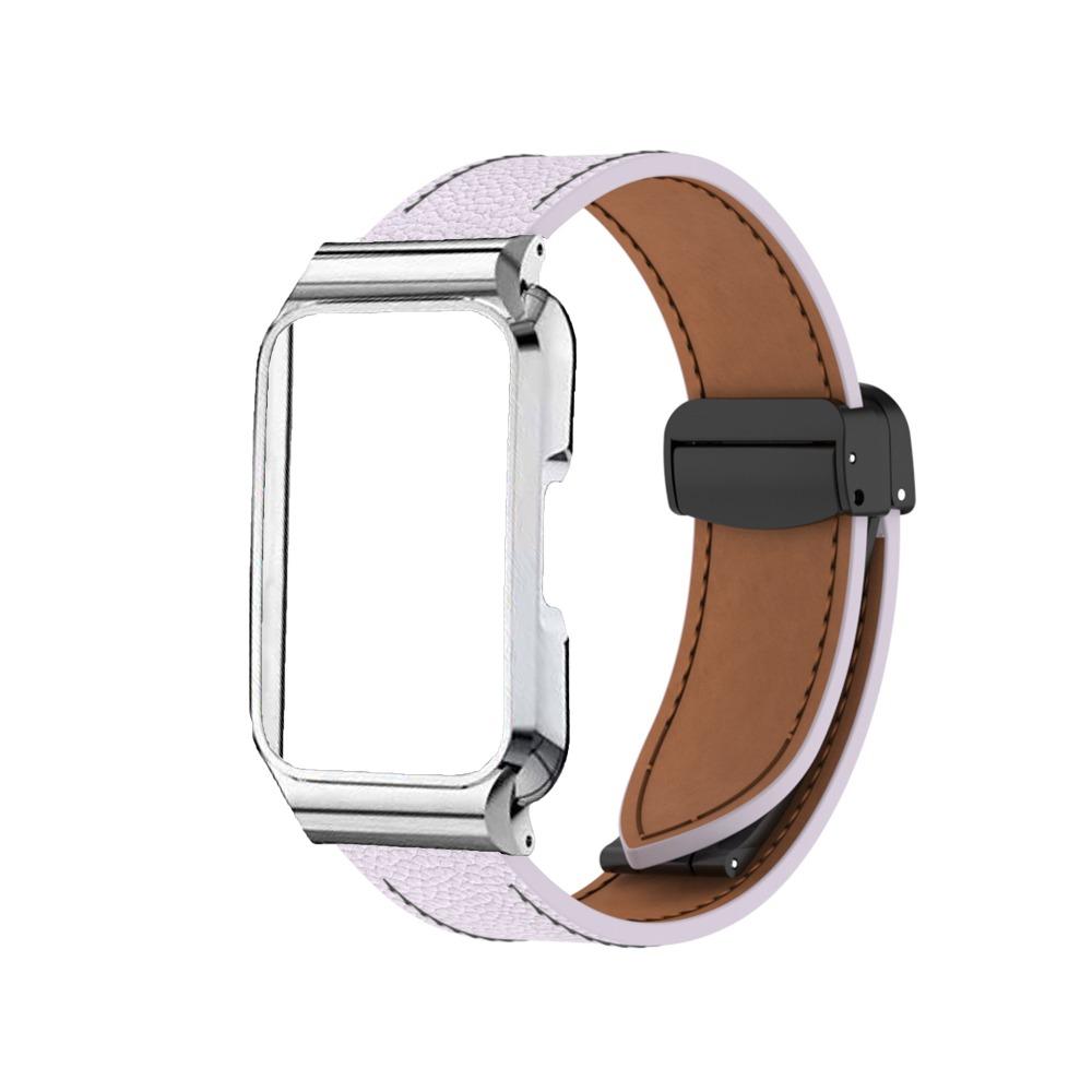 Leather Metal Strap With Protective Case For Huawei Band 11 Huawei Band 11 Pro Replacement Watch Band