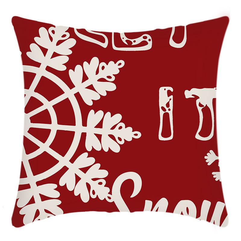 Christmas Pillow Red Christmas Tree Snowflake Home Decoration Pillow Cover