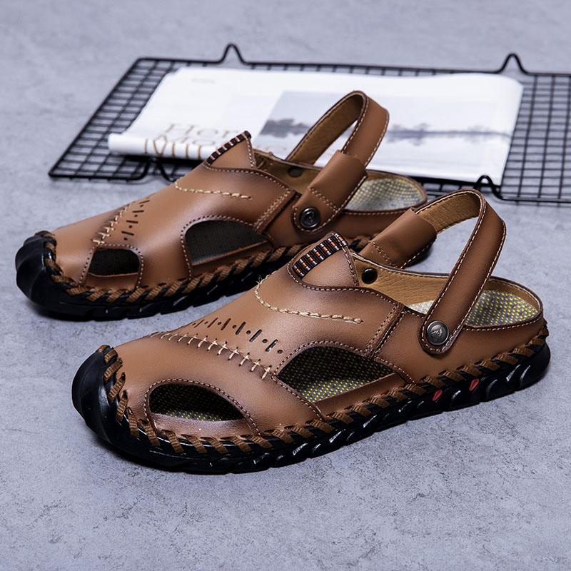 Men's Genuine Leather Sandals Soft Comfortable Sandals Male Summer Outdoor Beach Shoes Designer High Quality Sandals for Men