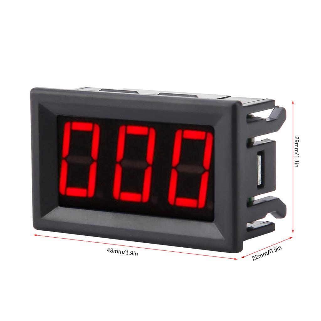 3 Digits LED Digital Ammeter Ampere Meter Current Meter Panel Micro Adjustment DC0‑1A