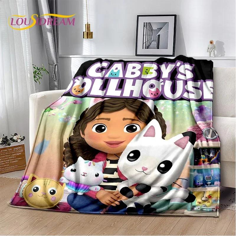 Søtt Gabbys Dukkehus Tegneseriepledd, Mykt Kastpledd for Hjem Soverom Seng Sofa Piknik Reise Kontor Hvile Dekkeplagg Gave
