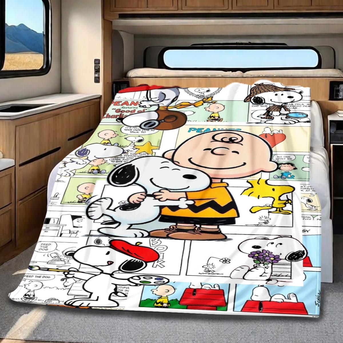

The Snoopy Family Portrait Blanket Is Suitable for Beds and Various Other Occasions, Making It A Perfect Gift for Friends 75x90cm