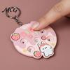 Colorful Keychain Pendant Pendant, Cartoon Macaron Patterns Key Chain with Metal Ring, Press Spin Dice Wheel Mini Games Educational Toy, Portable