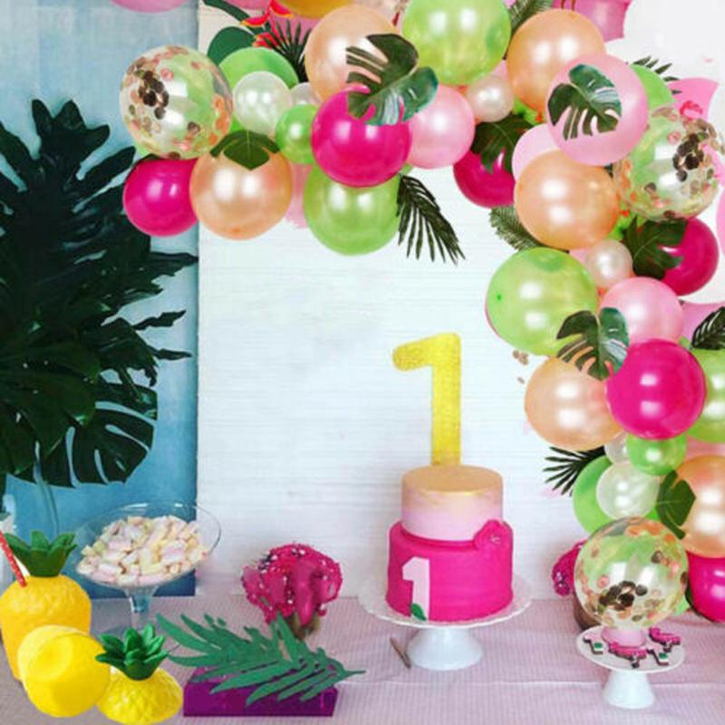 117Pcs Hawaii Tropical Balloon Garland Arch Kit Birthday Beach Summer Party Decor