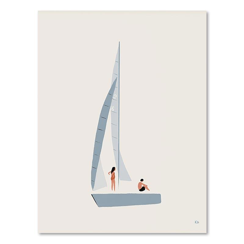 Sailboat Swimming Pool Ocean Floral Minimalist Wall Art Canvas Painting Posters And Prints Wall Pictures For Living Room Decor