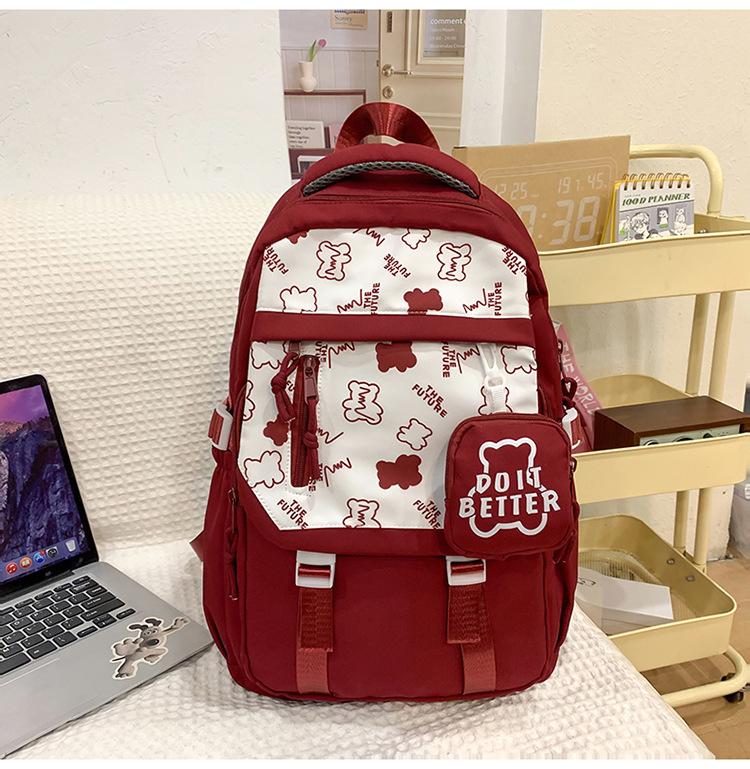 High value backpack couple new versatile large capacity junior high school student backpack fashion