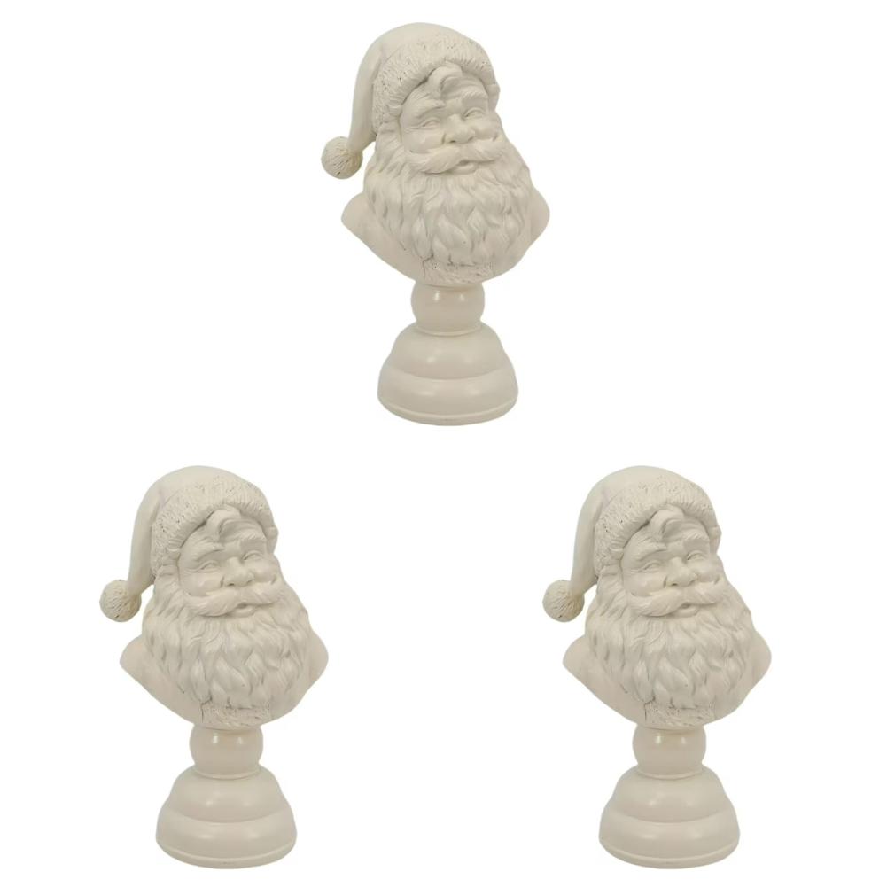 Santa Claus Head Statue Resin Figurine Christmas Figurines Santa Bust Christmas Tabletop Ornament Xmas Decor